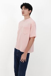 CNY2026 | Casual Men Pocket Tee in Light Pink