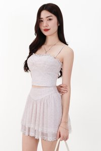 CNY2026 | Freesa Floral Mesh Co-ord Set in White X Lilac