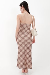 CNY2026 | Pearlynn Plaid Midaxi Dress in Cream ( Regular Length )