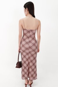 CNY2026 | Pearlynn Plaid Midaxi Dress in Pink ( Regular Length )