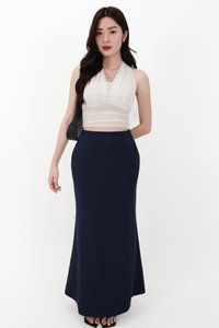 CNY2026 | Cassi Co-ord Mermaid Skirt in Navy ( Regular Length )
