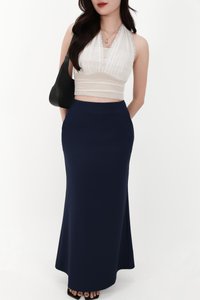 CNY2026 | Cassi Co-ord Mermaid Skirt in Navy ( Regular Length )