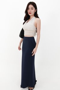 CNY2026 | Mansie Mesh x Lace Halter Top in White x Nude