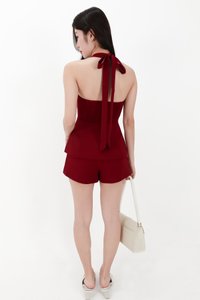 CNY2026 | Cherish Co-ord Shorts in Dark Red