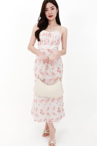 CNY2026 | Fern Floral Midaxi Dress in White X Pink