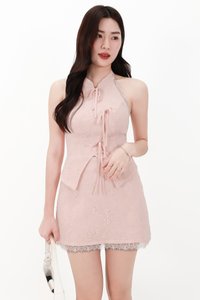 CNY2026 | Lisa Lace Cheongsam Co-ord Top in Blush Pink
