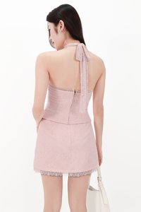 CNY2026 | Lisa Lace Cheongsam Co-ord Top in Blush Pink