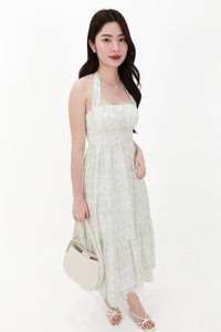 CNY2026 | Ferlin Floral Midaxi Dress in Light Green