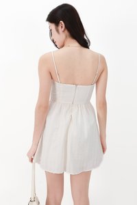 CNY2026 | Sabby Stripes Lace Romper Dress in White