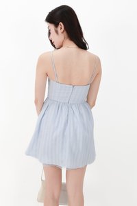 CNY2026 | Sabby Stripes Lace Romper Dress in Pastel Blue