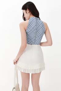 CNY2026 | Ping Plaid Cheongsam Top in Blue