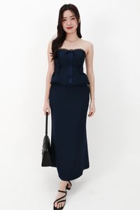 CNY2026 | Cassi Co-ord Set in Navy ( Petite Length )