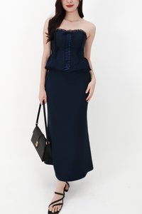 CNY2026 | Cassi Co-ord Set in Navy ( Petite Length )