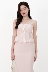 CNY2026 | Cassi Co-ord Peplum Top in Light Pink