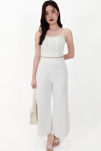 CNY2026 | Cora Co-ord Wide Legged Pants in White ( Petite Length )