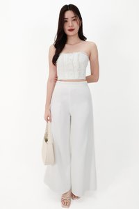 CNY2026 | Cora Co-ord Wide Legged Pants in White ( Regular )