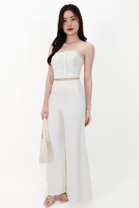 CNY2026 | Cora Co-ord Wide Legged Pants in White ( Regular )