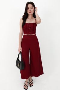 CNY2026 | Cora Co-ord Set in Dark Red ( Petite Length )