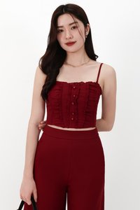 CNY2026 | Cora Co-ord Sweetheart Top in Dark Red