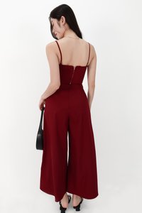 CNY2026 | Cora Co-ord Wide Legged Pants in Dark Red ( Petite Length )