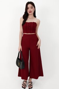 CNY2026 | Cora Co-ord Sweetheart Top in Dark Red