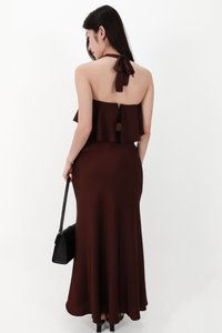 CNY2026 | Stephanie Satin Co-ord Set in Dark Brown ( Regular Length )