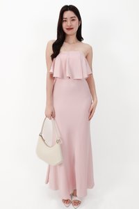 CNY2026 | Stephanie Satin Co-ord Maxi Skirt in Light Pink ( Regular Length )