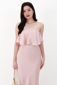 CNY2026 | Stephanie Satin Co-ord Two Way Top in Light Pink