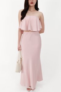 CNY2026 | Stephanie Satin Co-ord Two Way Top in Light Pink