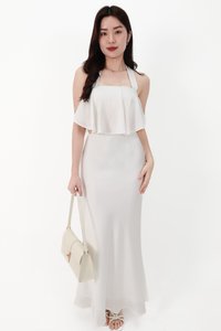 CNY2026 | Stephanie Satin Co-ord Maxi Skirt in White ( Regular Length )