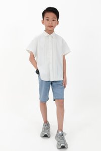CNY2026 | Pleated Boy Shirt in White