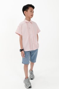 CNY2026 | Pleated Boy Shirt in Pastel Pink