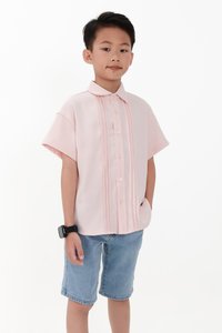 CNY2026 | Pleated Boy Shirt in Pastel Pink