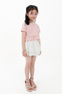 CNY2026 | Casual Girl Eyelet Hem Tee in Light Pink