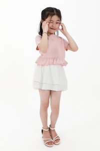CNY2026 | Casual Girl Eyelet Hem Tee in Light Pink