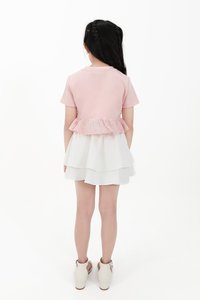 CNY2026 | Casual Girl Eyelet Hem Tee in Light Pink