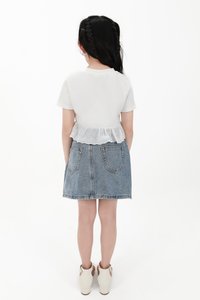 CNY2026 | Casual Girl Eyelet Hem Tee in White