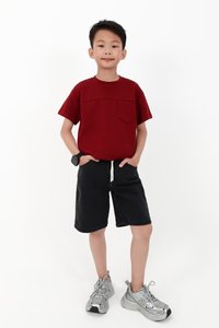 CNY2026 | Casual Boy Pocket Tee in Dark Red
