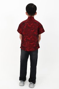 CNY2026 | Oriental Boy Shirt in Dark Red