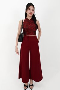 CNY2026 | Oriental Women Cheongsam Top in Dark Red