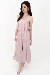 CNY2026 | Serena Satin Tiered Maxi Skirt in Light Pink ( Petite Length )