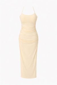 CNY2026 | Calina Cross Back Maxi Dress in Pale Yellow