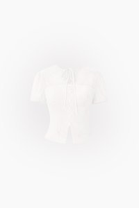 CNY2026 | Lorelle Lace Sleeved Puffy Sleeve Top in White