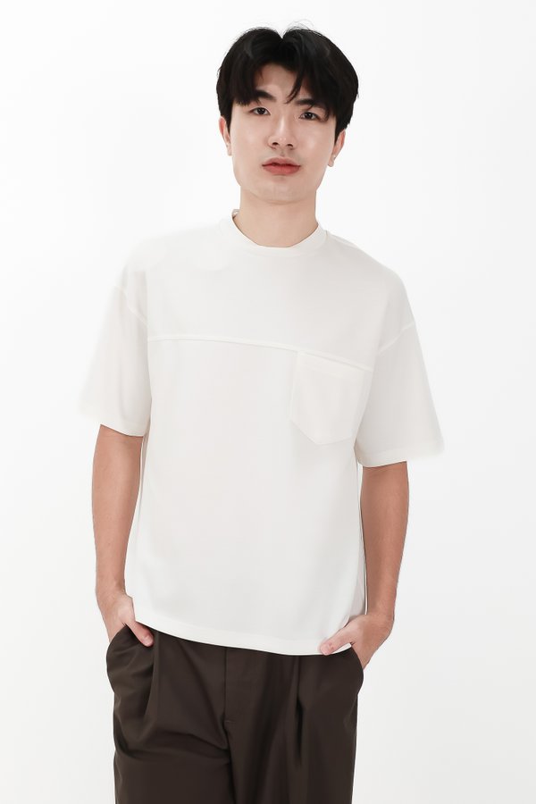 DEFECT | Casual Men Pocket Tee in White in M