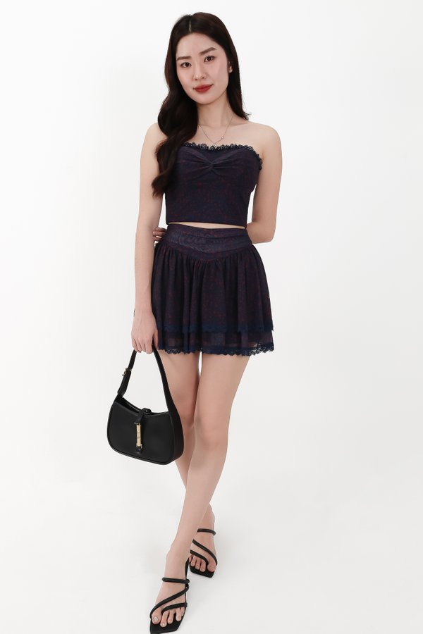 CNY2026 | Freesa Floral Mesh Co-ord Set in Midnight X Red