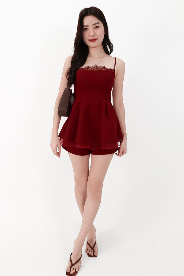 DEFECT | Cherie Co-ord Shorts in Dark Red in S