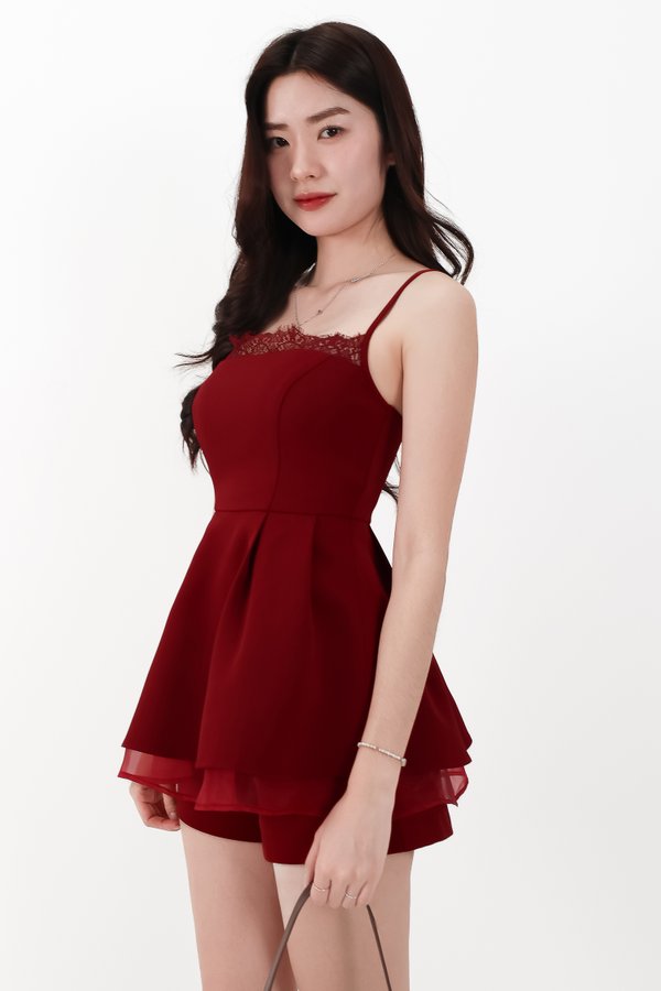 DEFECT | Cherie Co-ord Shorts in Dark Red in S