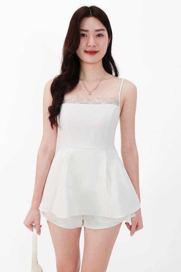 DEFECT | Cherie Co-ord Peplum Top in White in XS