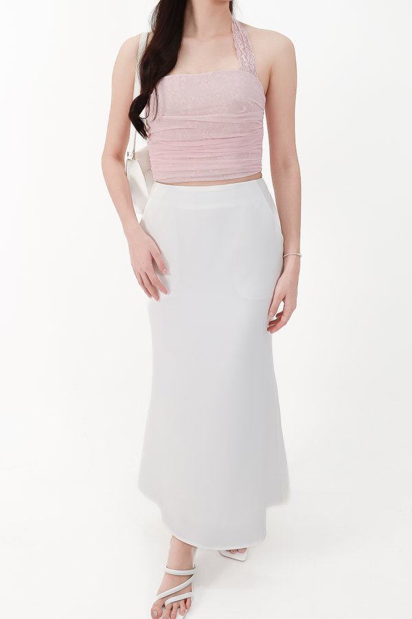 CNY2026 | Cassi Co-ord Mermaid Skirt in White ( Regular Length )