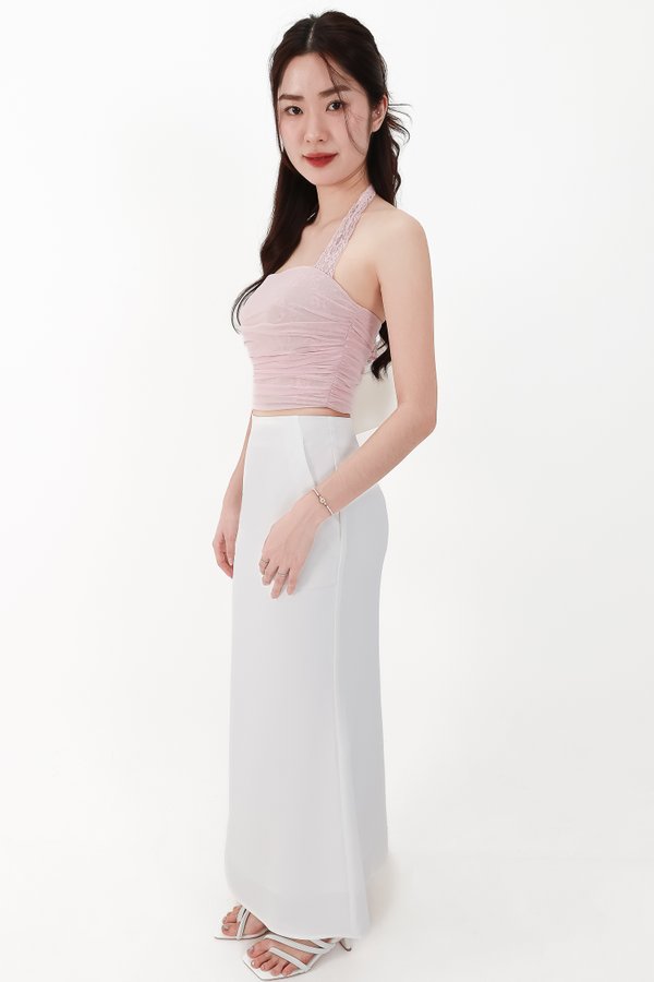 DEFECT | Cassi Co-ord Mermaid Skirt in White ( Regular Length ) in XXS